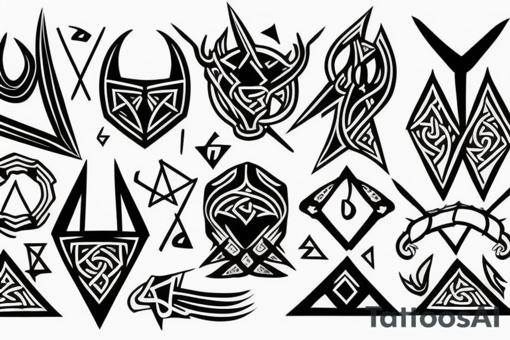 3 black triangles viking style tattoo idea