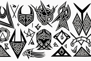 3 black triangles viking style tattoo idea
