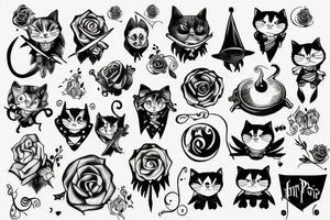 Harry Potter, Children, Mistic, October, May, Family, Love, Rose, Music, Nightmare before Christmas, Cats tattoo idea