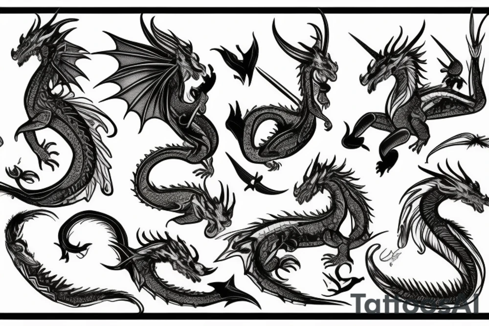 Dragon Unicorn tattoo idea