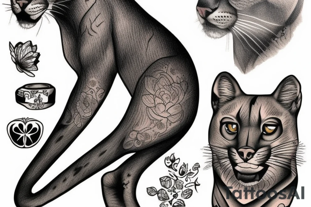 Cougar on arm tattoo idea