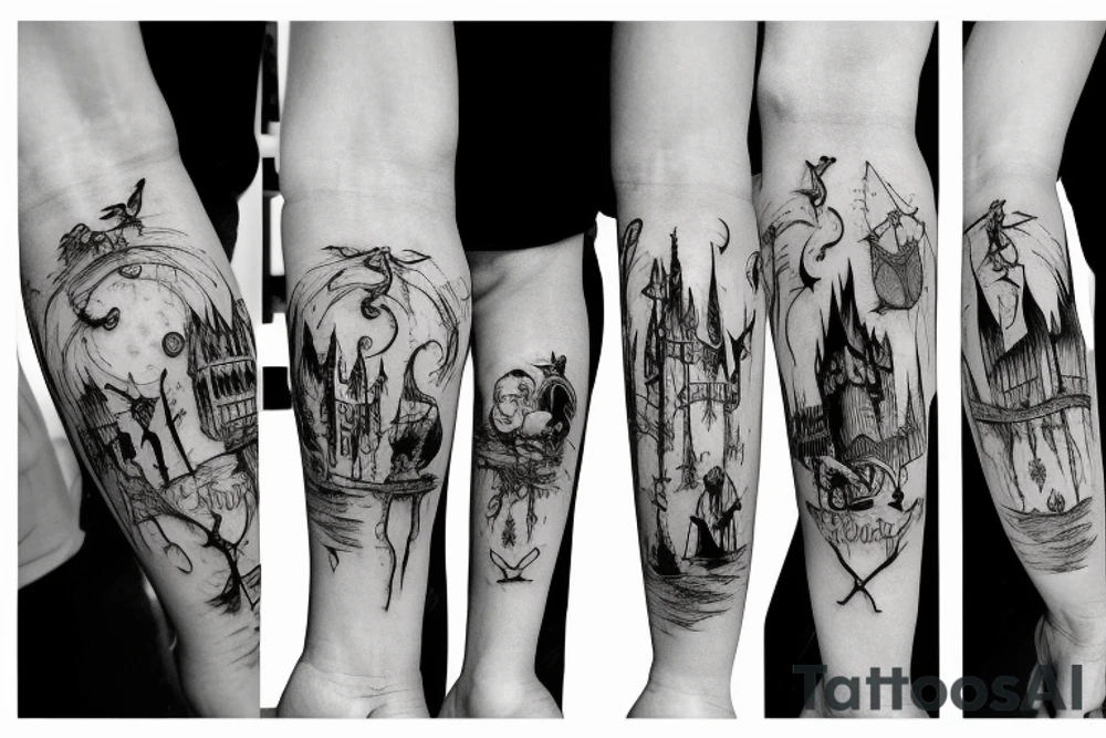 harry potter in the nightmare before christmas tattoo idea