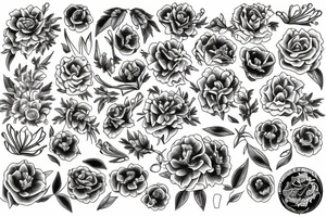 marigold and lily of the vally tattoo idea