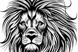 male lion and cross tattoo idea