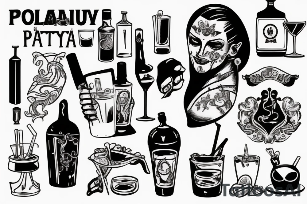 university, czech republic, poltava. aclohol, bartender tattoo idea