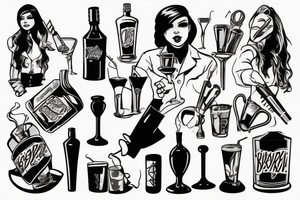 high school, Ukraine, bartender tattoo idea
