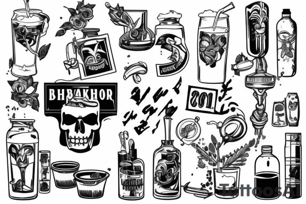 high school, Ukraine, bartender tattoo idea