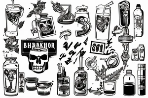 high school, Ukraine, bartender tattoo idea
