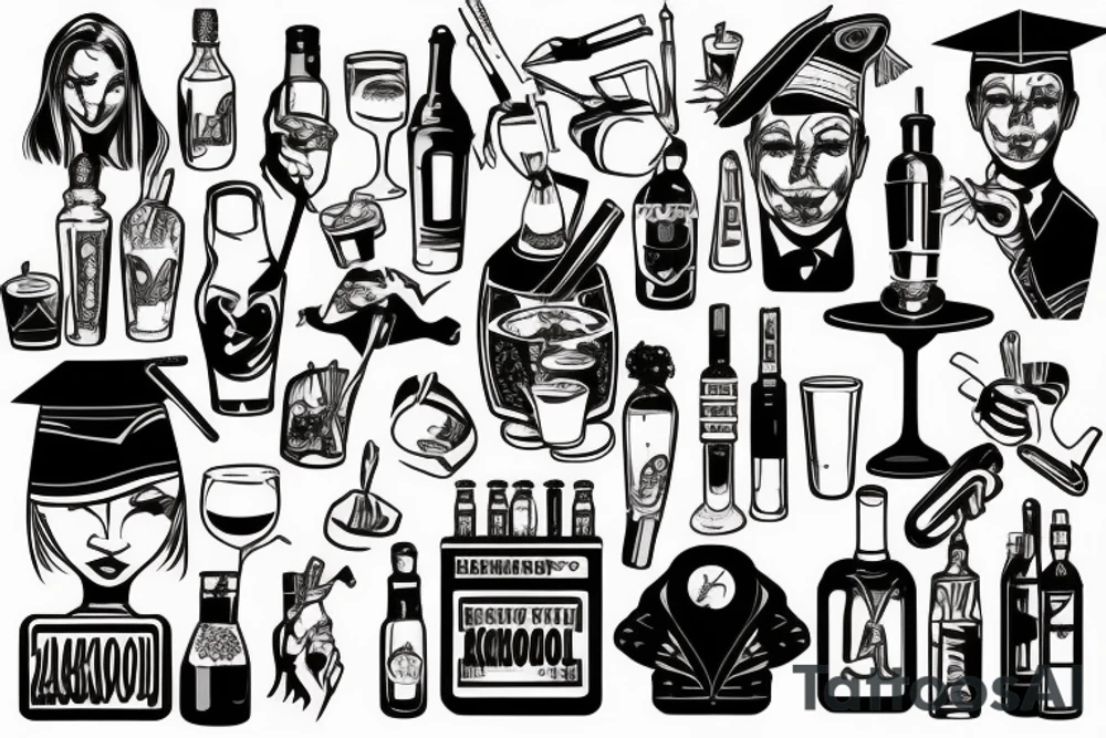 high school, Ukraine, bartender. Poltava tattoo idea