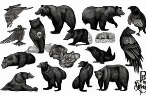 bear raven tattoo idea