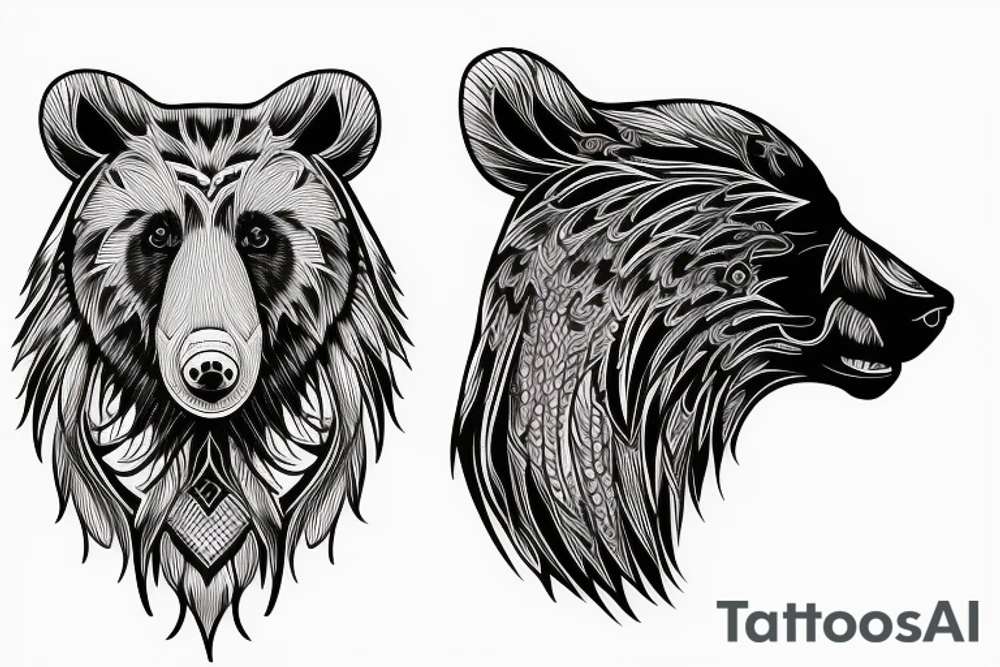 bear raven tattoo idea