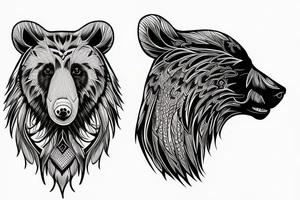 bear raven tattoo idea
