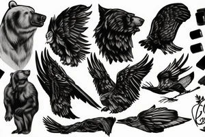 bear raven tattoo idea