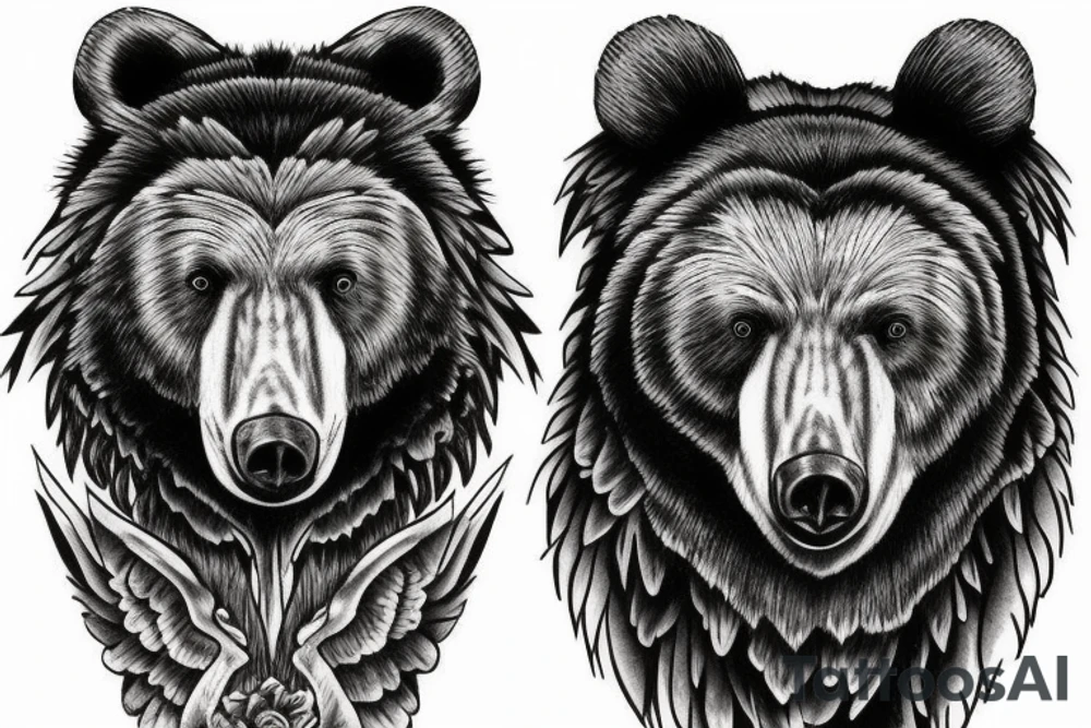 bear raven tattoo idea