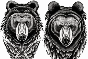 bear raven tattoo idea