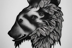 bear raven tattoo idea