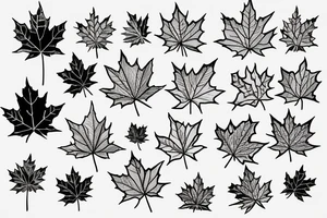 Maple leaf with a garden inside tattoo idea