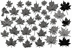 Maple leaf with a garden inside tattoo idea