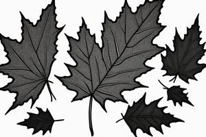 Maple leaf with a garden inside tattoo idea