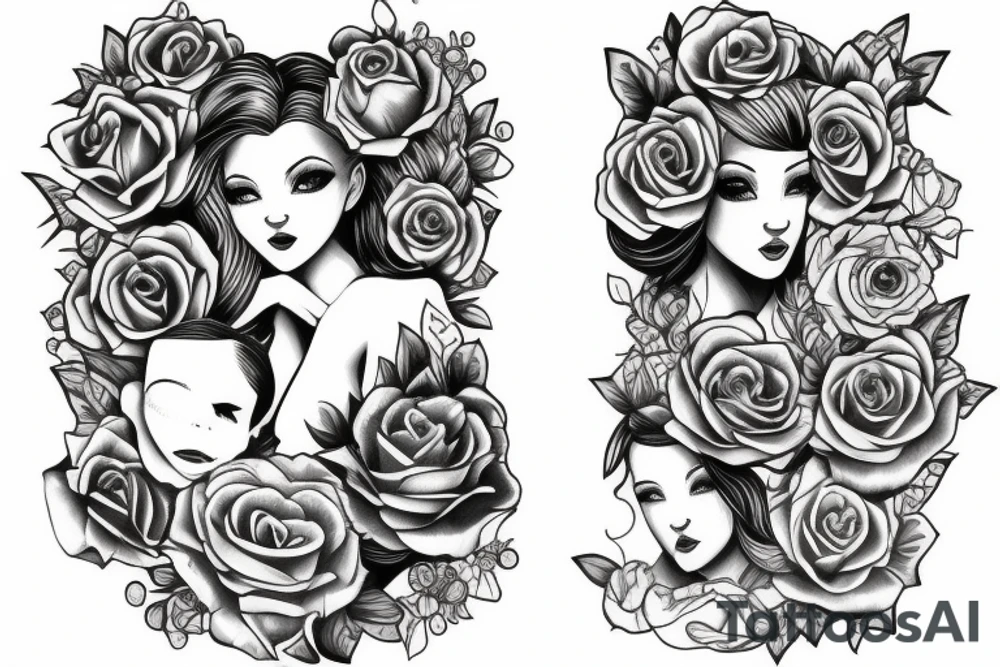 boy girl twins tattoo idea
