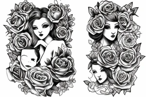 boy girl twins tattoo idea