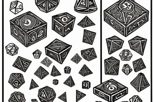 Dungeons and dragon dice set with "Put your fate in your hands. Take a chance. Roll the dice" tattoo idea