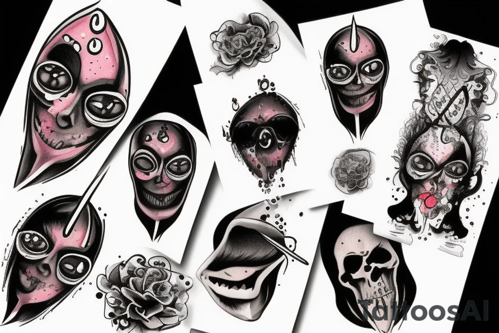 a dagger stabs an eye and the eye drips bood tattoo idea