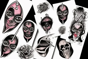 a dagger stabs an eye and the eye drips bood tattoo idea