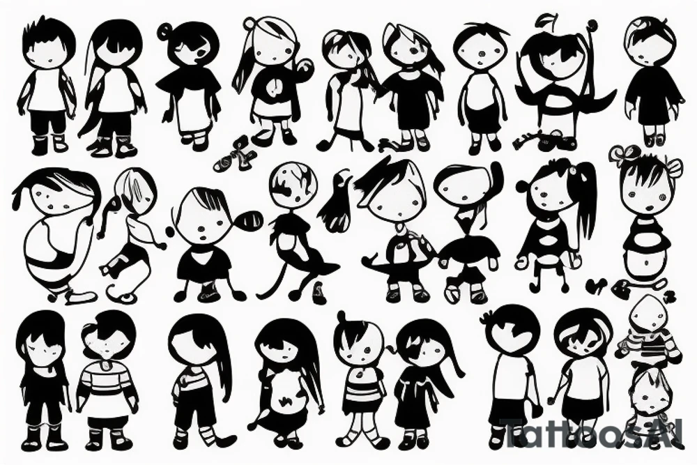 twins boy and girl tattoo idea