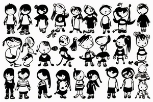 twins boy and girl tattoo idea