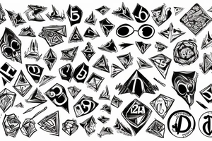 D20, d12, d10, d8, d6, d4 tattoo idea
