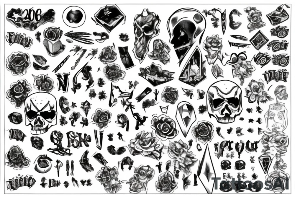 D20, d12, d10, d8, d6, d4 tattoo idea