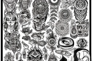 Shivashakti balnce of masculine and feamale energy. And also chackras aligment and enlightening tattoo idea