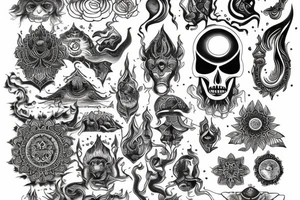 Shivashakti balnce of masculine and feamale energy. And also chackras aligment and enlightening tattoo idea