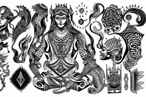 Shivashakti balnce of masculine and feamale energy. And also chackras aligment and enlightening tattoo idea