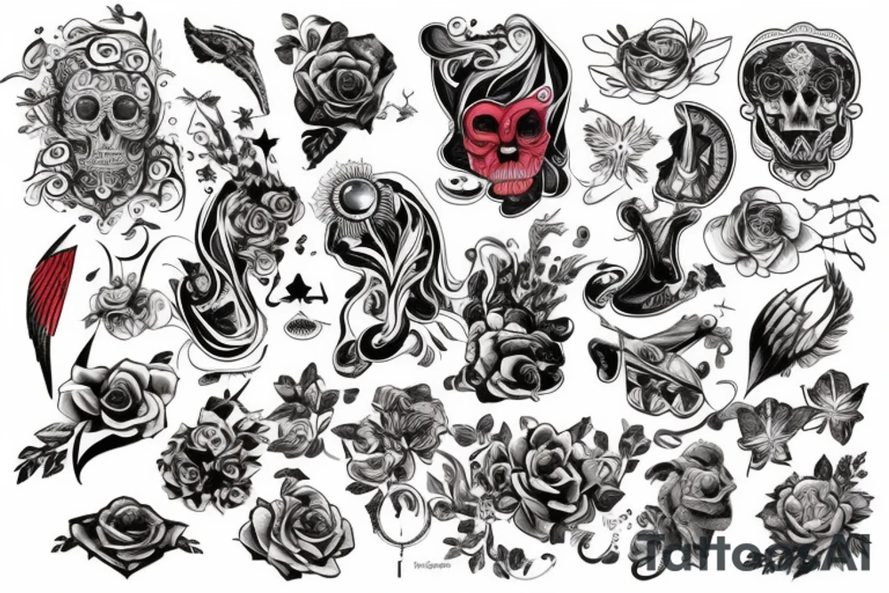 Скелет tattoo idea