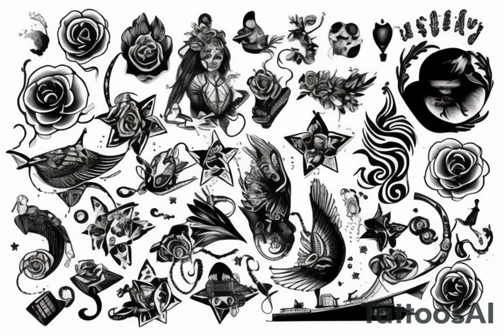 Скелет tattoo idea