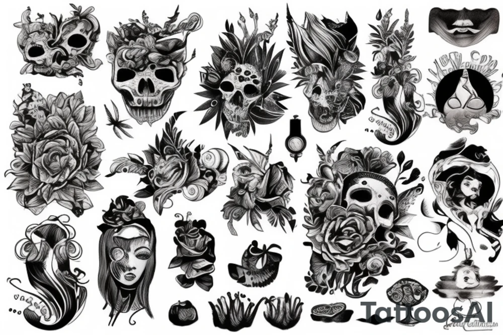 Скелет tattoo idea