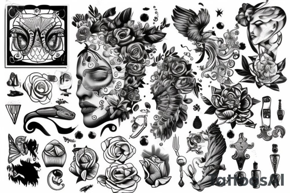 Скелет tattoo idea