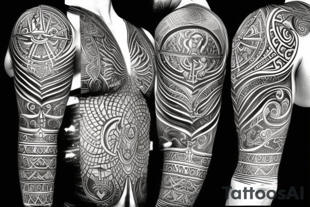Shiva trident and shakti kahanda mix to balance the masculine and feamale energy. Showing balance, chakras and enlightening tattoo idea