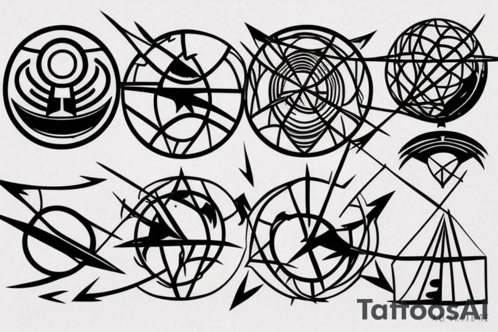 Arrow and globe tattoo idea