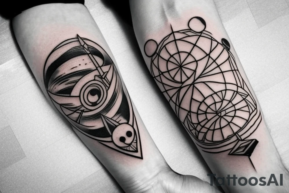 Arrow and globe tattoo idea