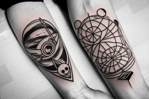 Arrow and globe tattoo idea