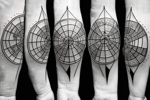 Arrow and globe World map tattoo idea
