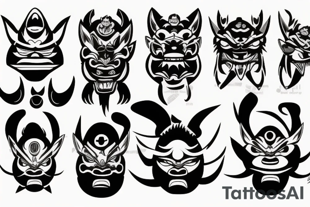 Oni mask tattoo idea