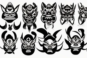 Oni mask tattoo idea