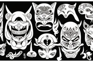 Oni mask tattoo idea