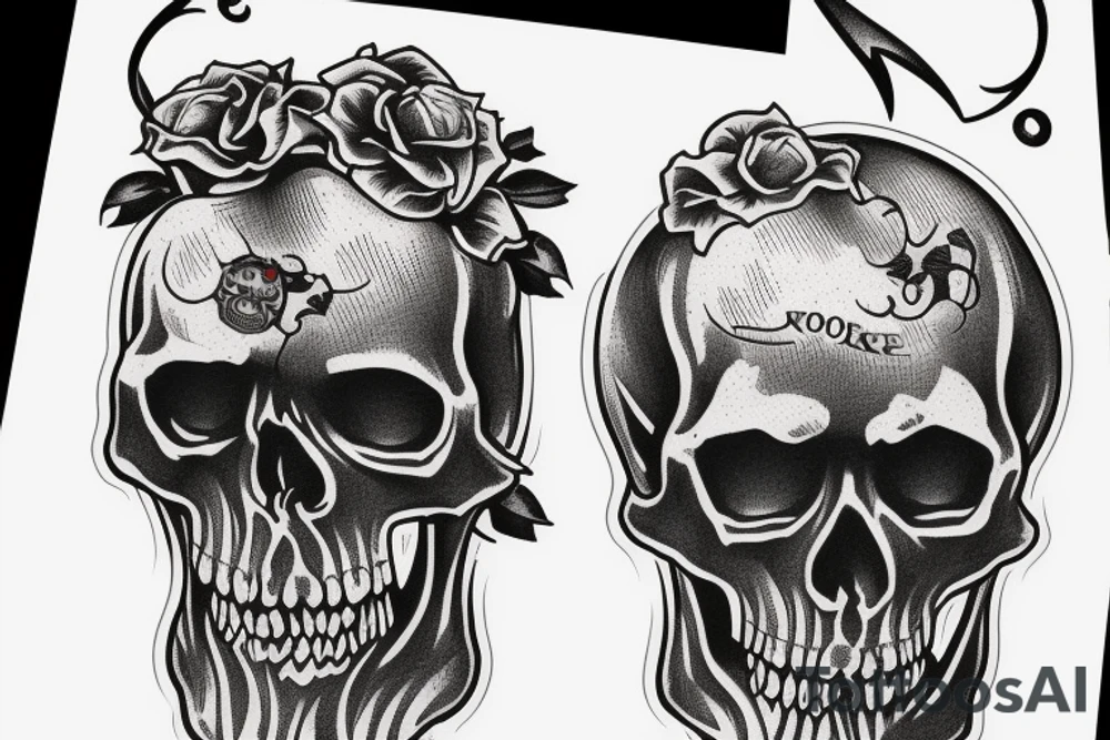 Whiskey glass with a skull words stay true under tattoo idea