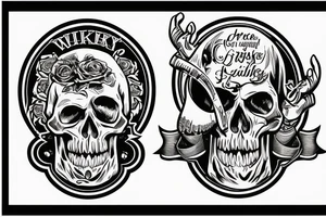 Whiskey glass with a skull words stay true under tattoo idea