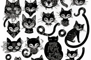 syberpunk cat, devian art tattoo idea